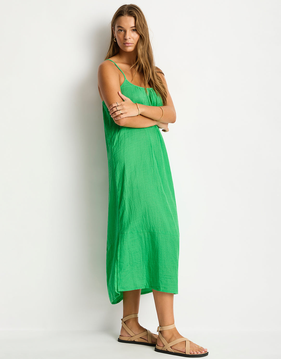 Sunset Tie Back Sundress - Kelly Green - Simply Beach UK