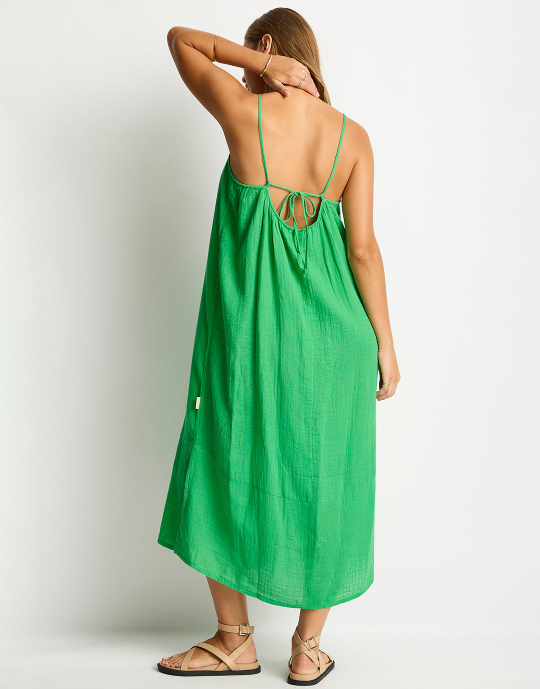 Sunset Tie Back Sundress - Kelly Green - Simply Beach UK