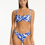 Seascape Twist Bandeau Bikini Top - Blue - Simply Beach UK
