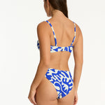 Seascape Twist Bandeau Bikini Top - Blue - Simply Beach UK