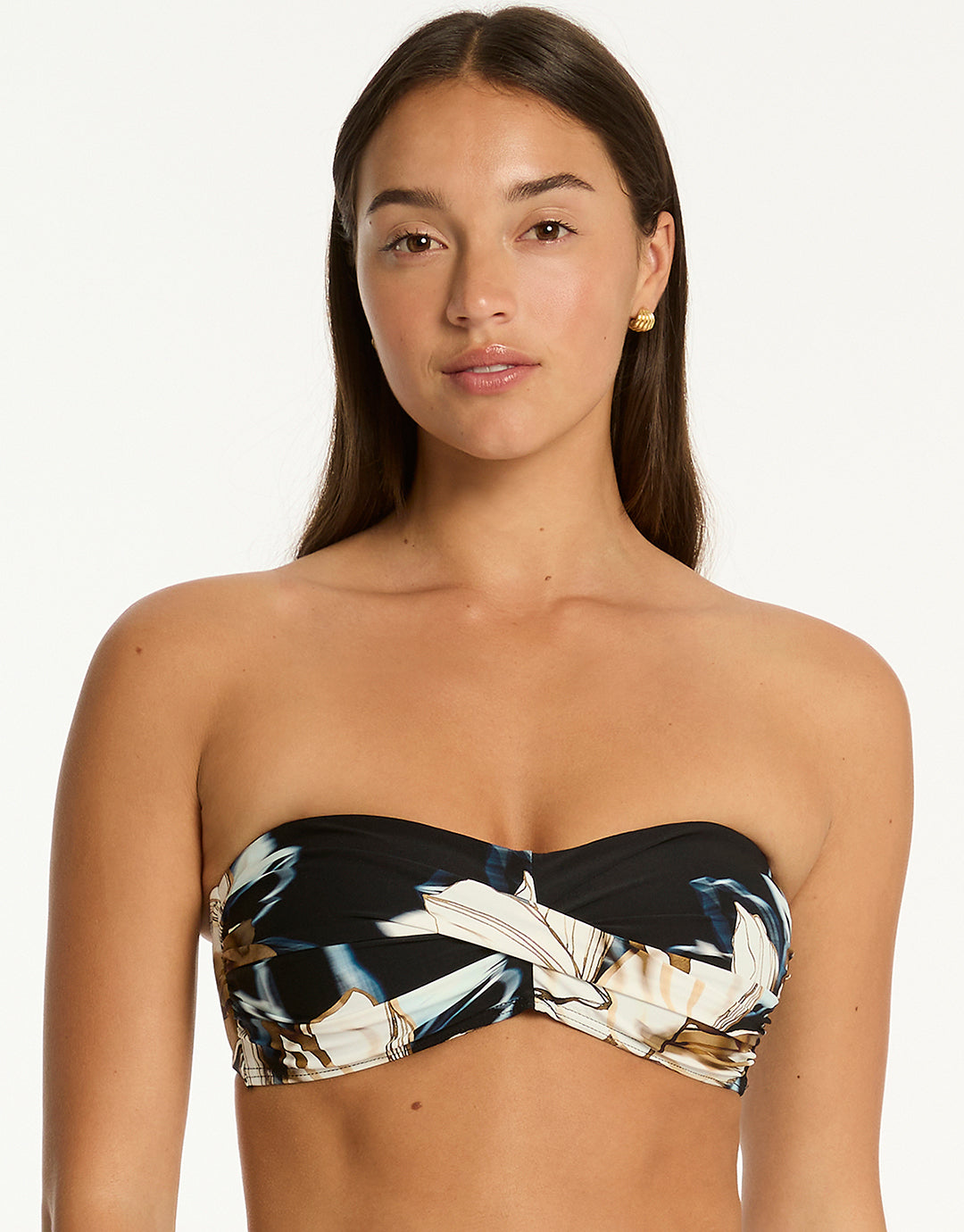 La Luna Twist Bandeau Bikini Top - Black - Simply Beach UK