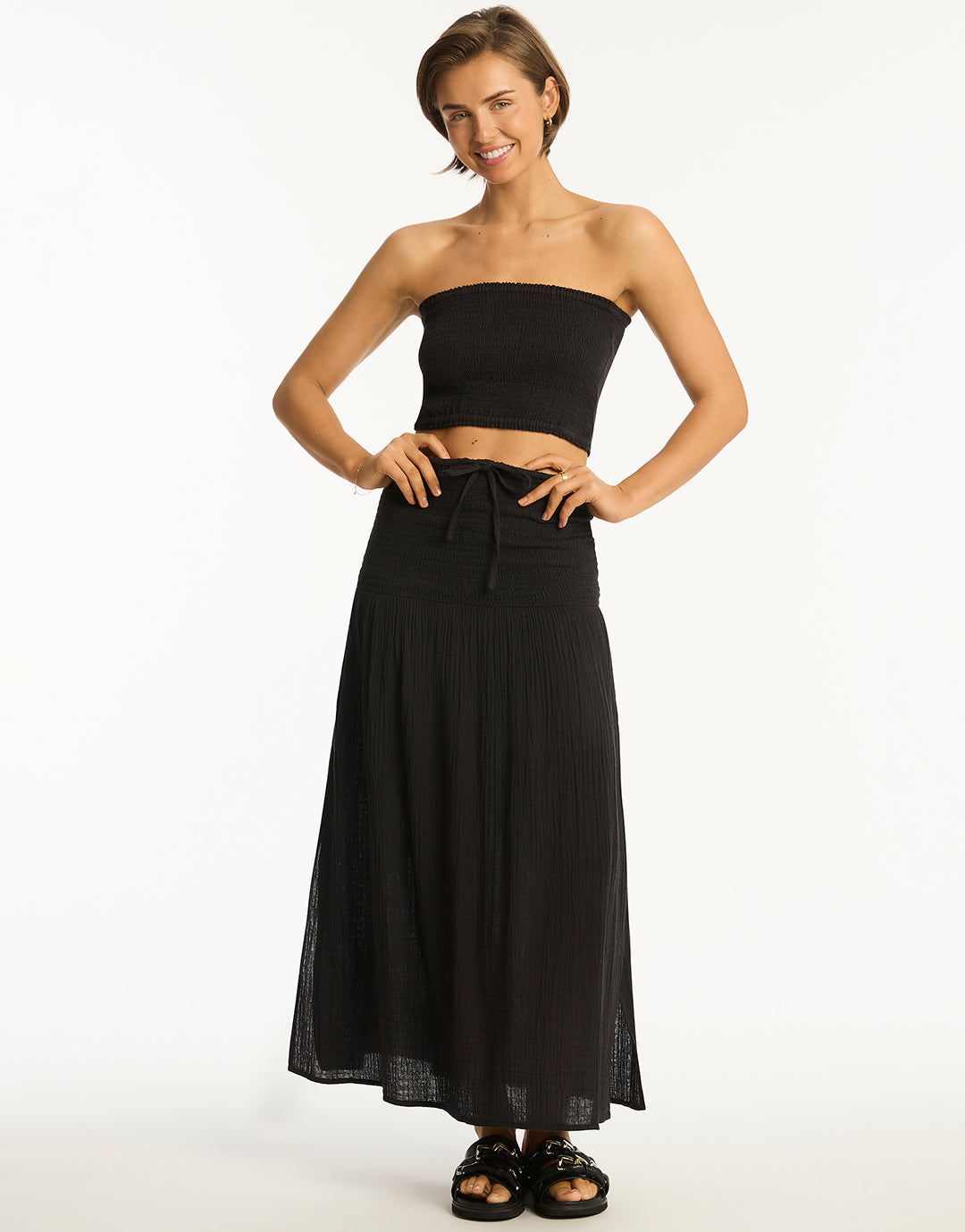 Sunset Beach Skirt - Black - Simply Beach UK