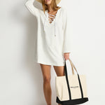 Sea Level Horizon Lace Up Dress - White - Simply Beach UK