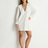 Sea Level Horizon Lace Up Dress - White - Simply Beach UK