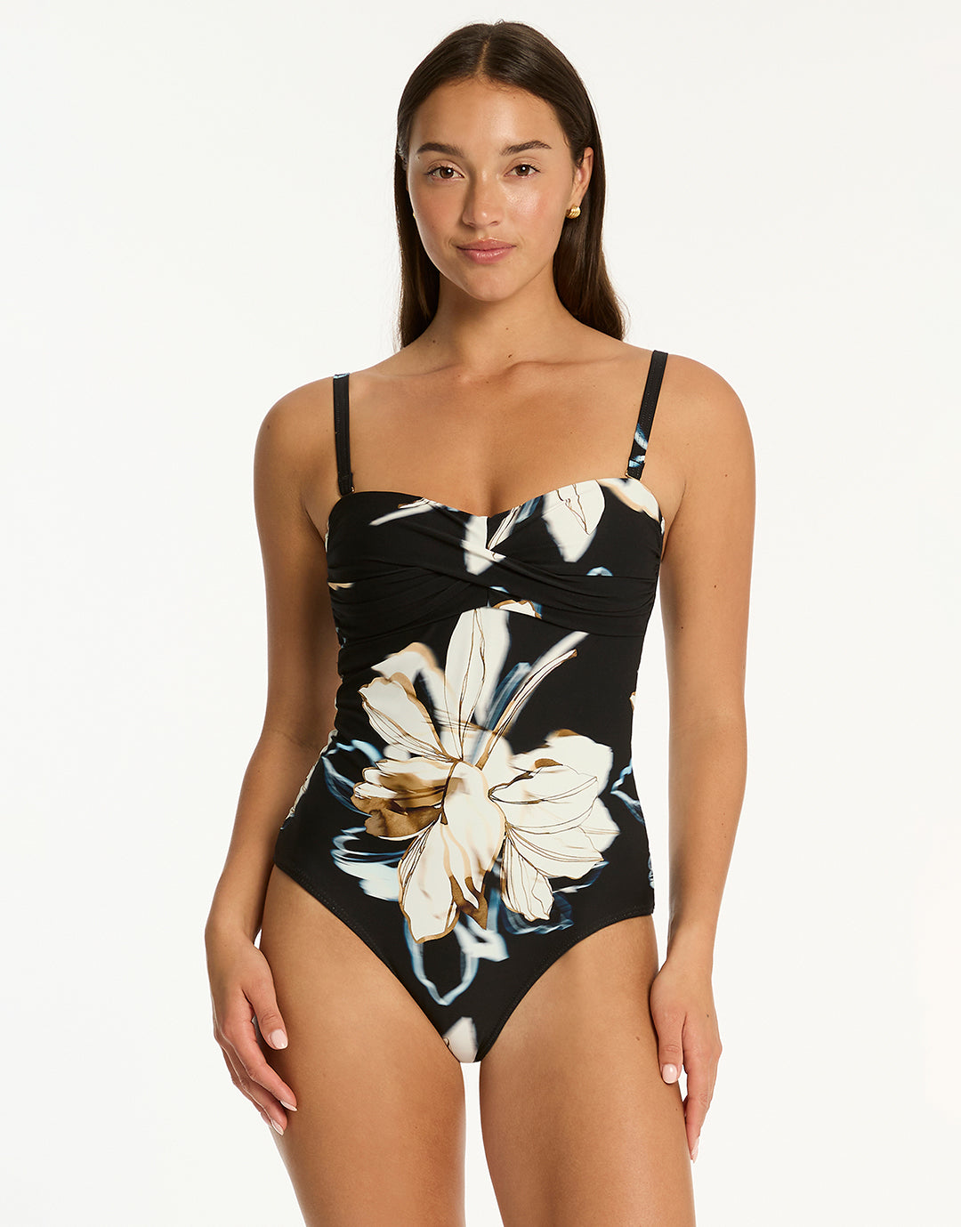 La Luna Twist Bandeau Swimsuit - Black - Simply Beach UK
