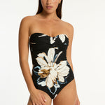 La Luna Twist Bandeau Swimsuit - Black - Simply Beach UK