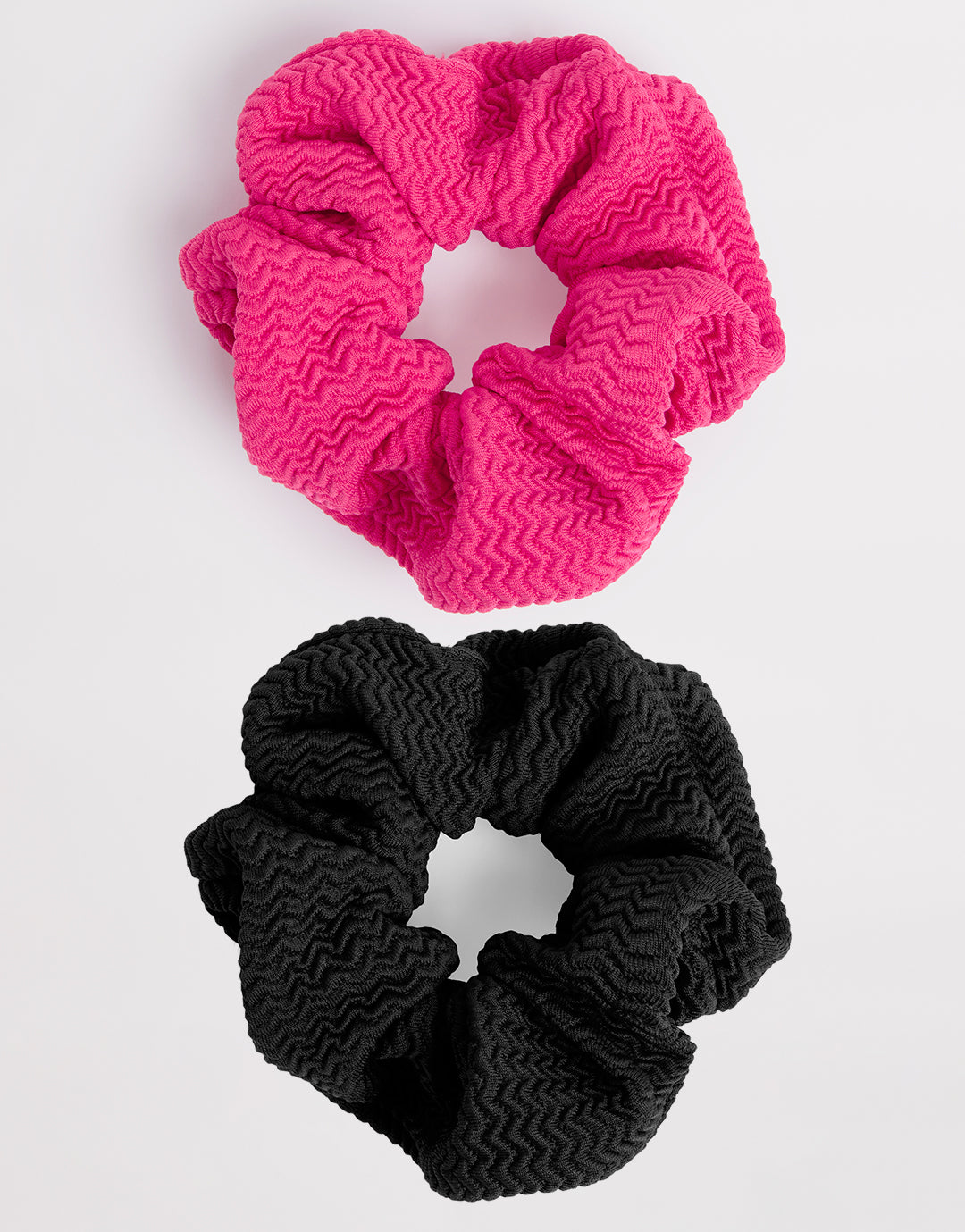 Sea Dive Scrunchy 2 Pack - Fuchsia Rose and Black - Simply Beach UK