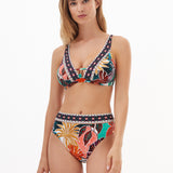 Nuria Ferrer Sorella Plunge Bikini Top - Multi - Simply Beach UK