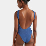 Hunza G Square Neck Swimsuit - Metallic Denim - Simply Beach UK