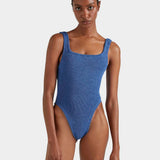 Hunza G Square Neck Swimsuit - Metallic Denim - Simply Beach UK