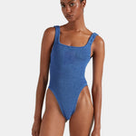Hunza G Square Neck Swimsuit - Metallic Denim - Simply Beach UK