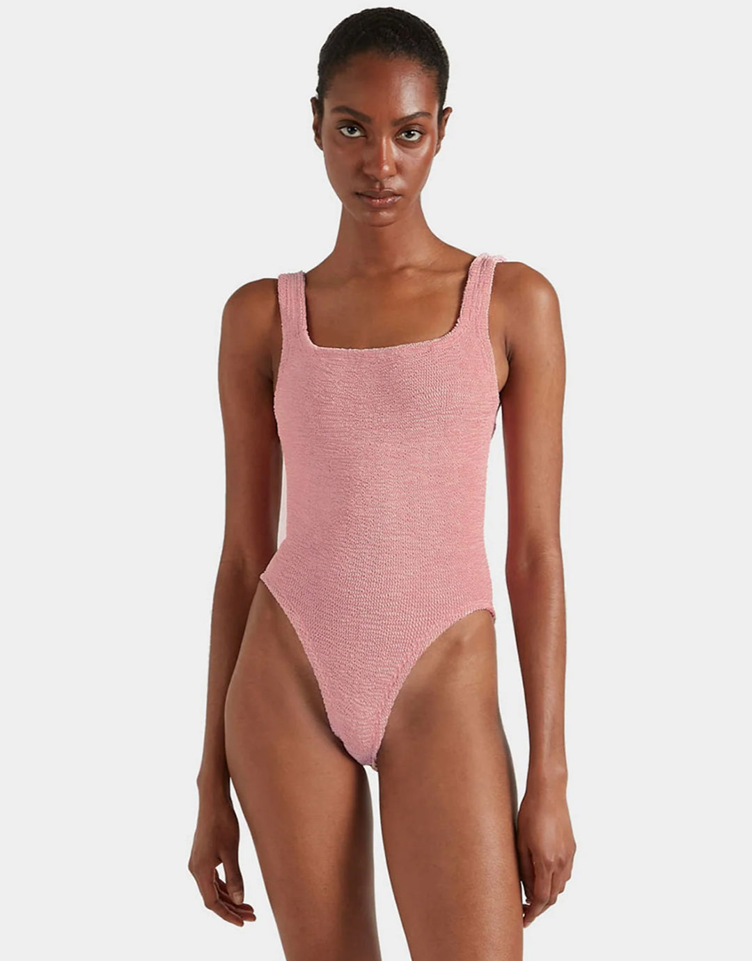 Hunza G Square Neck Swimsuit - Dusty Pink - Simply Beach UK