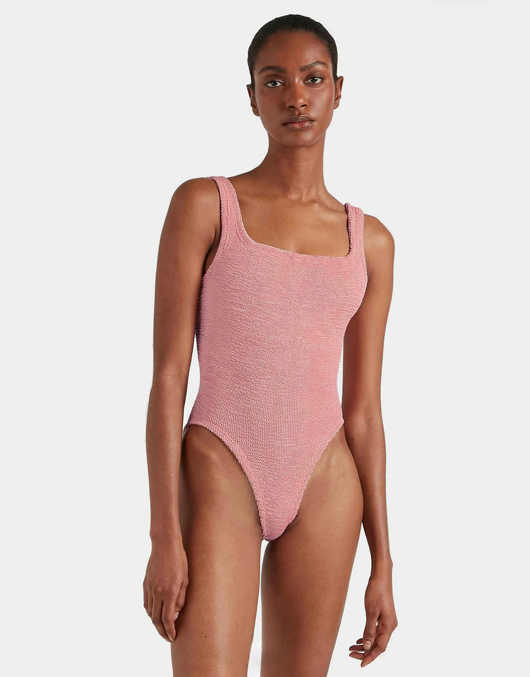Hunza G Square Neck Swimsuit - Dusty Pink - Simply Beach UK