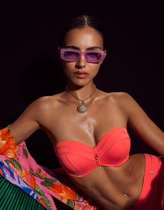 Nuria Ferrer Stella Bandeau Bikini Top - Coral - Simply Beach UK