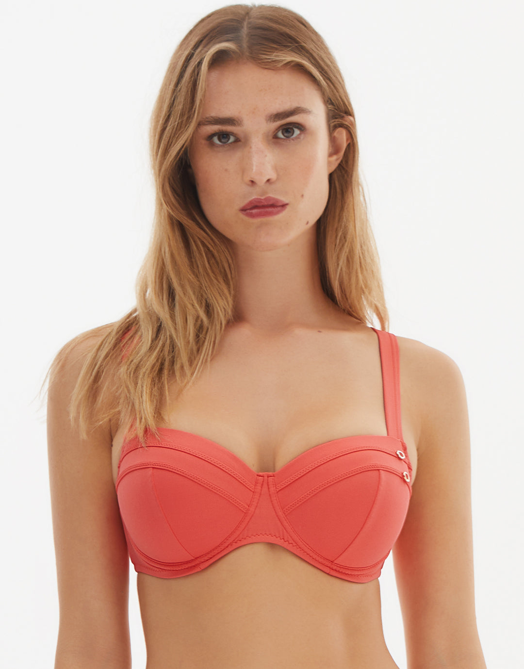 Nuria Ferrer Stella Balcony Bikini Top - Coral - Simply Beach UK