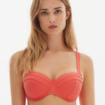 Nuria Ferrer Stella Balcony Bikini Top - Coral - Simply Beach UK