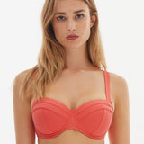Nuria Ferrer Stella Balcony Bikini Top - Coral - Simply Beach UK