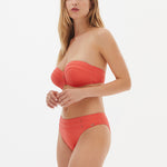 Nuria Ferrer Stella Bandeau Bikini Top - Coral - Simply Beach UK