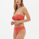 Nuria Ferrer Stella Bandeau Bikini Top - Coral - Simply Beach UK