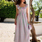 Pink City Prints Susie Dress - Mint Stripe - Simply Beach UK