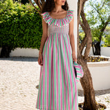 Pink City Prints Susie Dress - Mint Stripe - Simply Beach UK