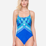 Mystic Gem Round Neck Swimsuit - Multi Blue - Simply Beach UK