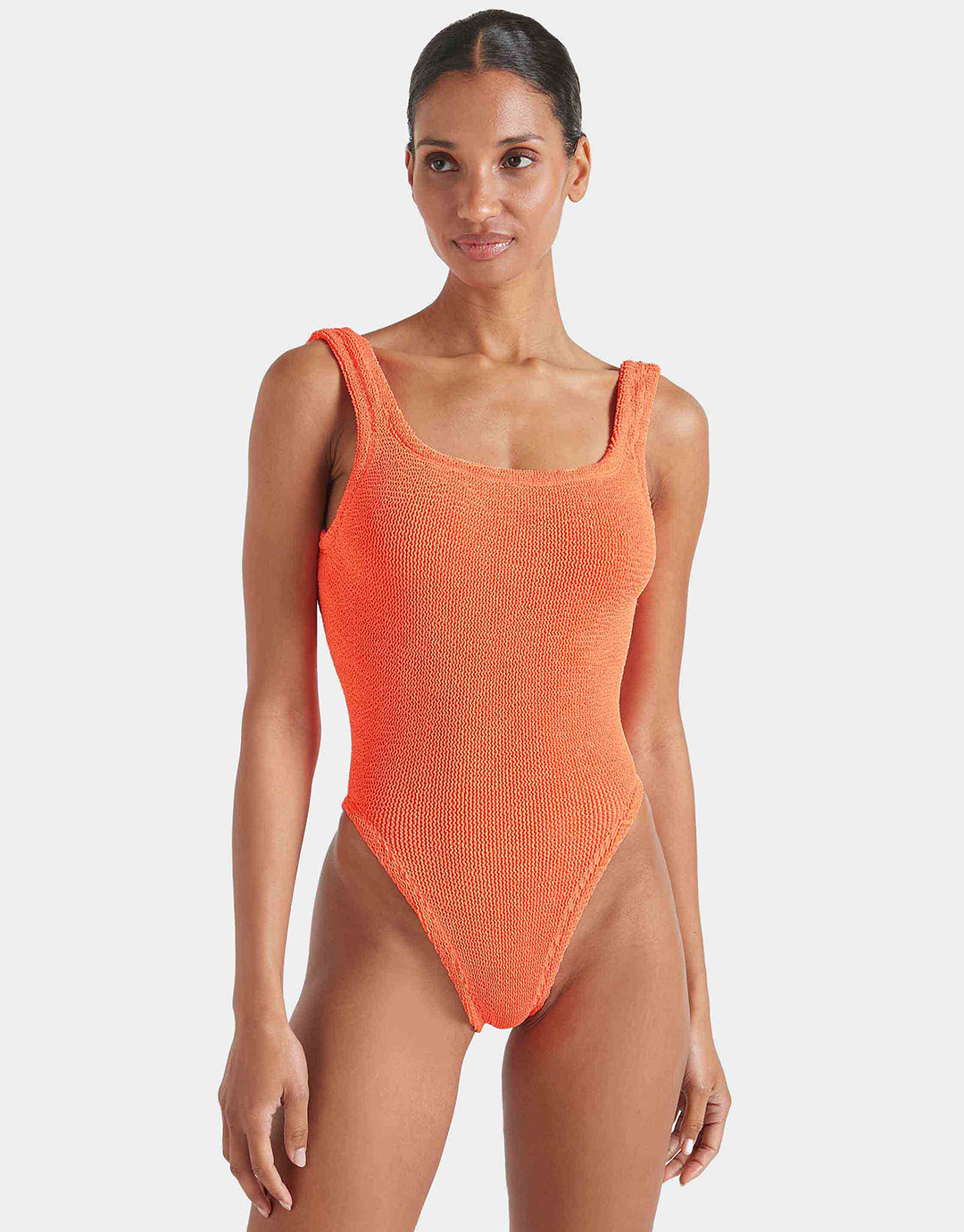 Square Neck Swimsuit - Orange - Simply Beach UK