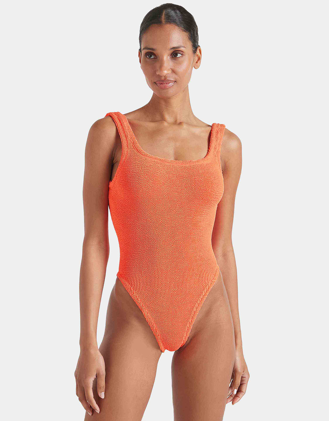 Square Neck Swimsuit - Orange - Simply Beach UK