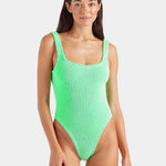 Square Neck Swimsuit - Lime - Simply Beach UK