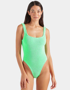Square Neck Swimsuit - Lime - Simply Beach UK