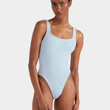 Hunza G Square Neck Swimsuit - Metallic Ice Blue - Simply Beach UK