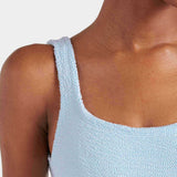 Hunza G Square Neck Swimsuit - Metallic Ice Blue - Simply Beach UK