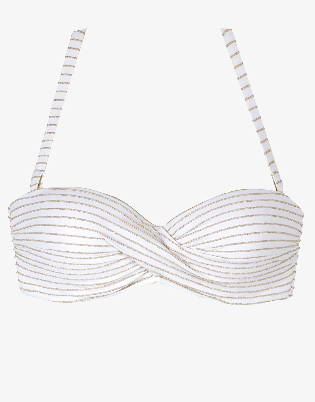 Tessy Corsica Twist Bandeau Bikini Top - White - Simply Beach UK