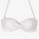 Tessy Corsica Twist Bandeau Bikini Top - White - Simply Beach UK