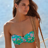 Blume Bandeau Bikini Top - Mint Floral - Simply Beach UK