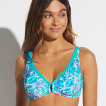 Coral Ring Front Bikini Top - Turquoise - Simply Beach UK