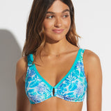 Coral Ring Front Bikini Top - Turquoise - Simply Beach UK