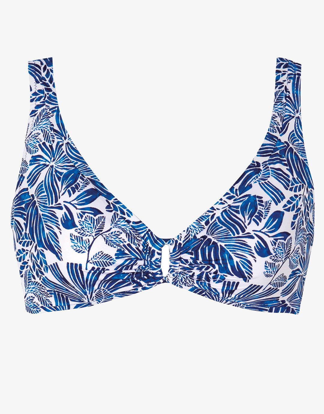 Tessy Corfu Ring Front Bikini Top - Blue - Simply Beach UK
