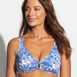 Tessy Corfu Ring Front Bikini Top - Blue - Simply Beach UK