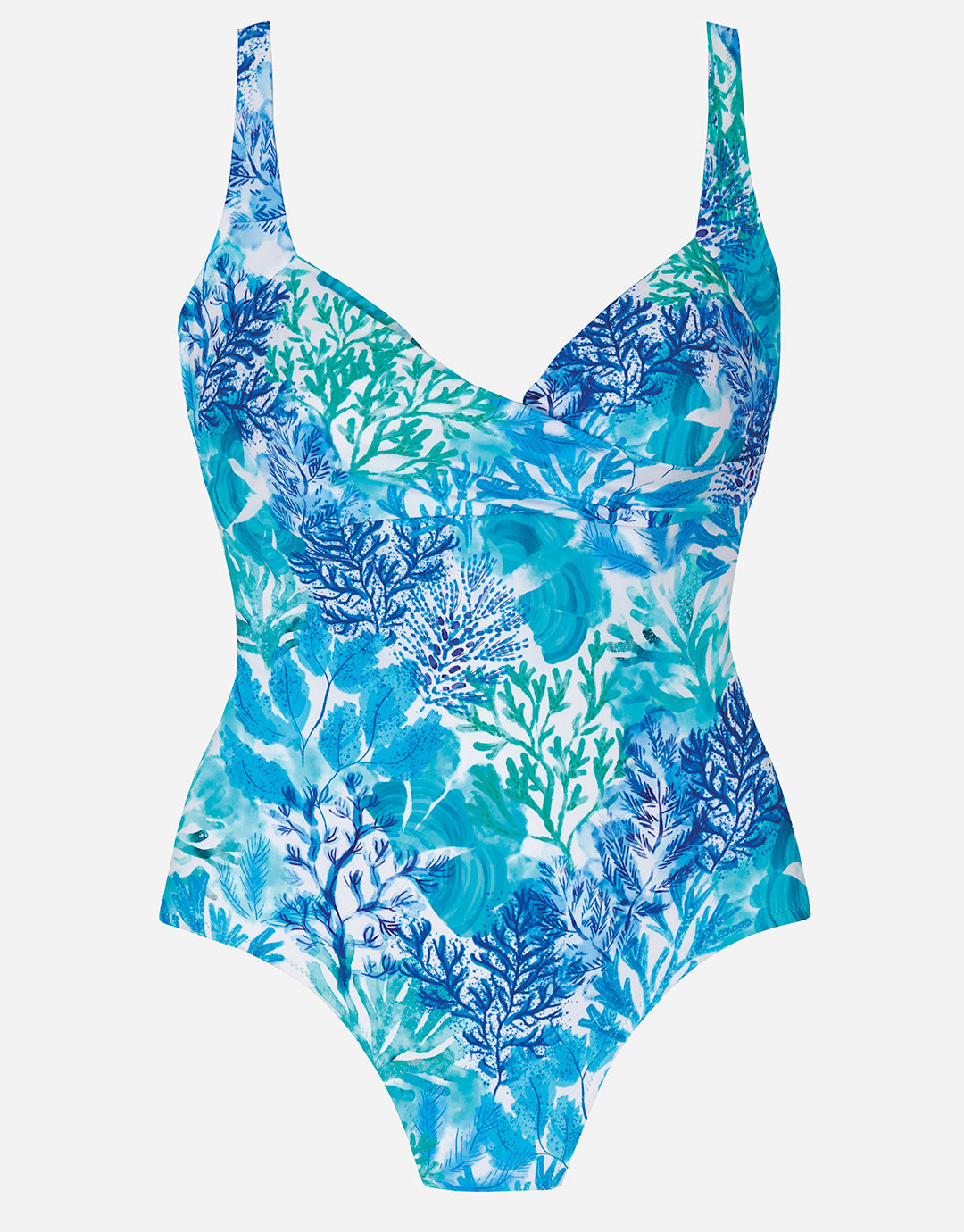 Coral Wrap Front Swimsuit - Turquoise - Simply Beach UK