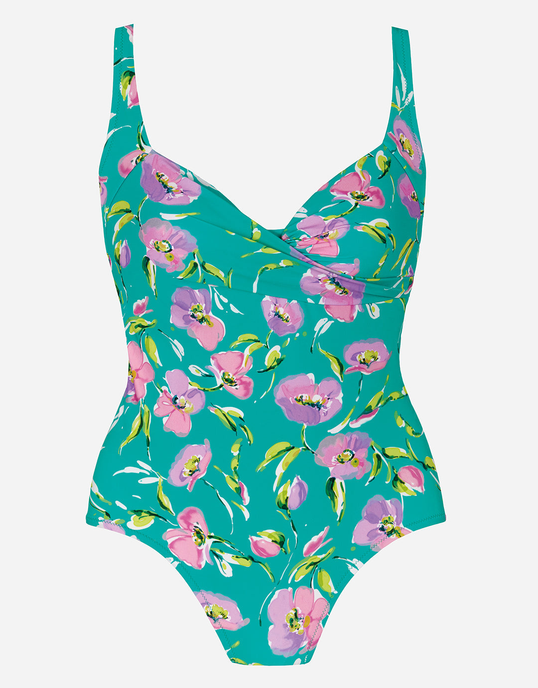 Blume Wrap Front Swimsuit - Mint Floral - Simply Beach UK