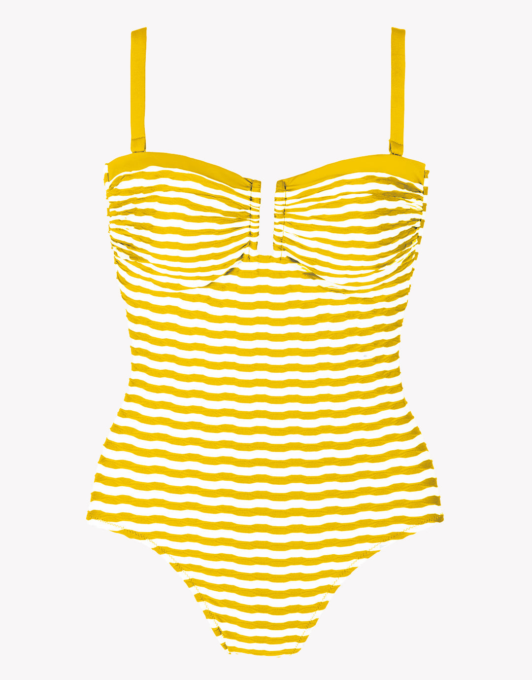 Saona Bandeau Swimsuit - Yellow - Simply Beach UK