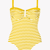 Saona Bandeau Swimsuit - Yellow - Simply Beach UK