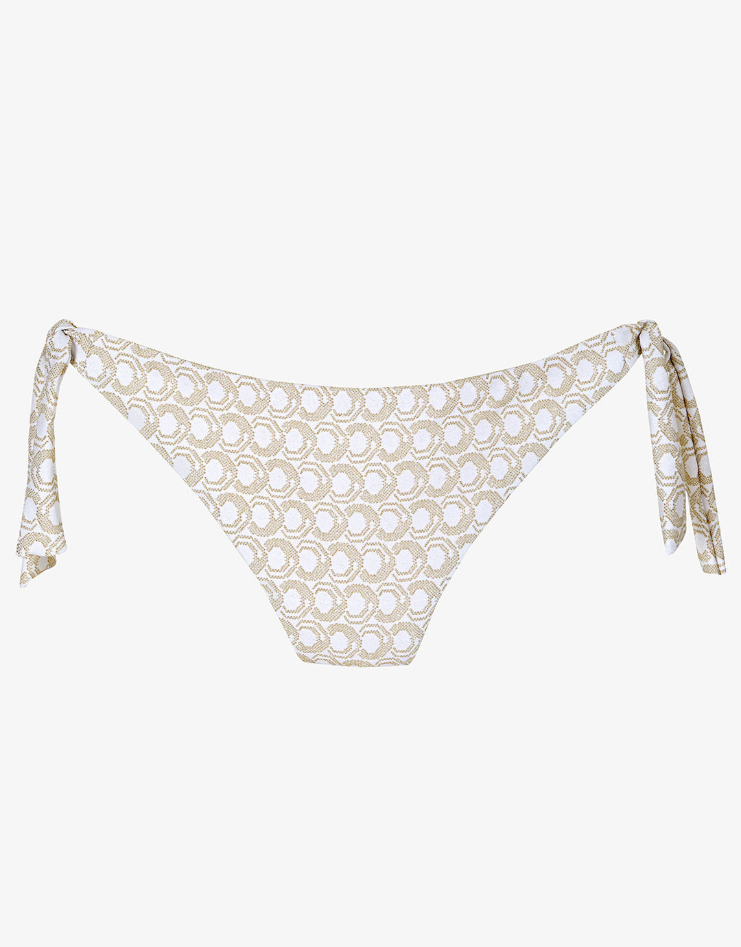 Indira Tie Side Bikini Pant - White and Gold - Simply Beach UK