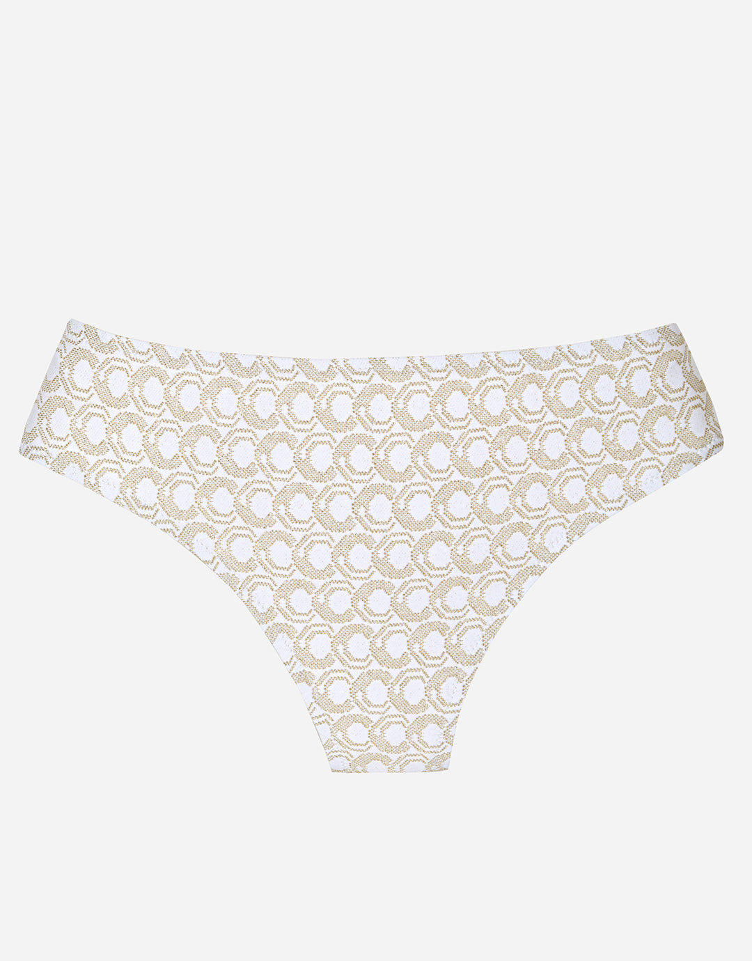 Indira Wide Side Bikini Pant - White and Gold - Simply Beach UK