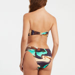Telma Bandeau Bikini Top - Turquoise and Brown - Simply Beach UK