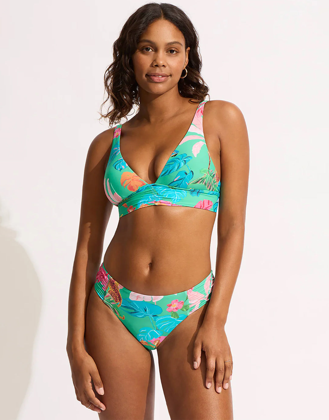 Tropica Longline Tri Bikini Top - Jade - Simply Beach UK