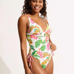 Tropica Drawstring Side Swimsuit - Ecru - Simply Beach UK