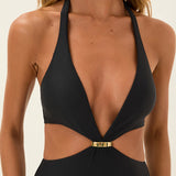 Solid Besse Brazilian Swimsuit - Black - Simply Beach UK