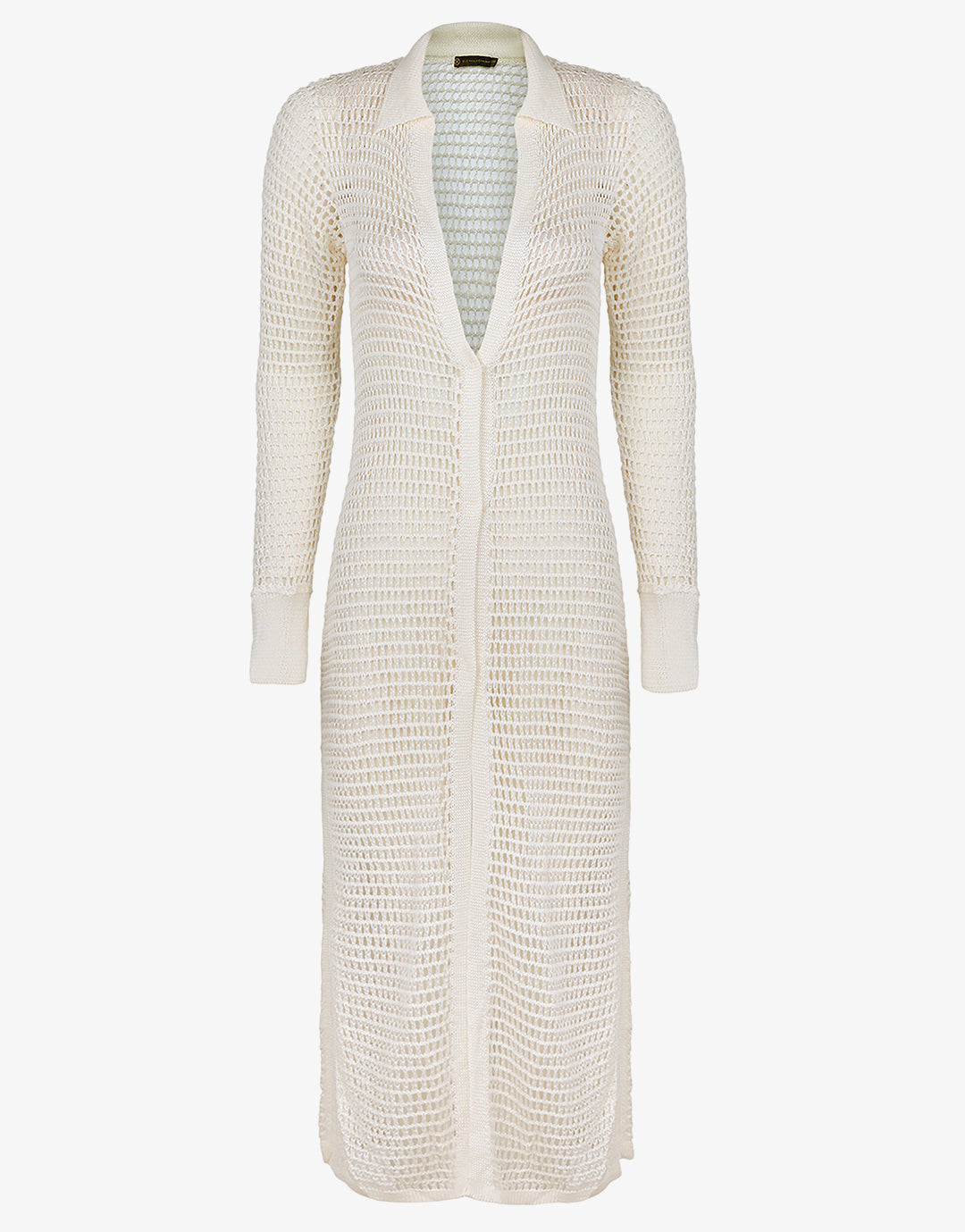 Knit Long Shirt Cover Up - Off White - Simply Beach UK